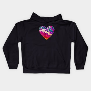 Sky heart - pink and purple Kids Hoodie